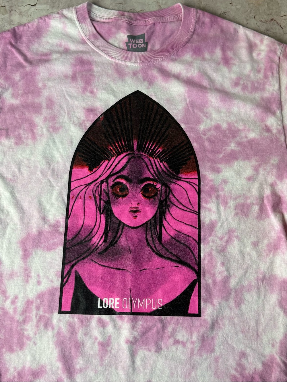 Olympus Pink Tie-Dye Persephone Graphic Tee Size Medium - Picture 5 of 10